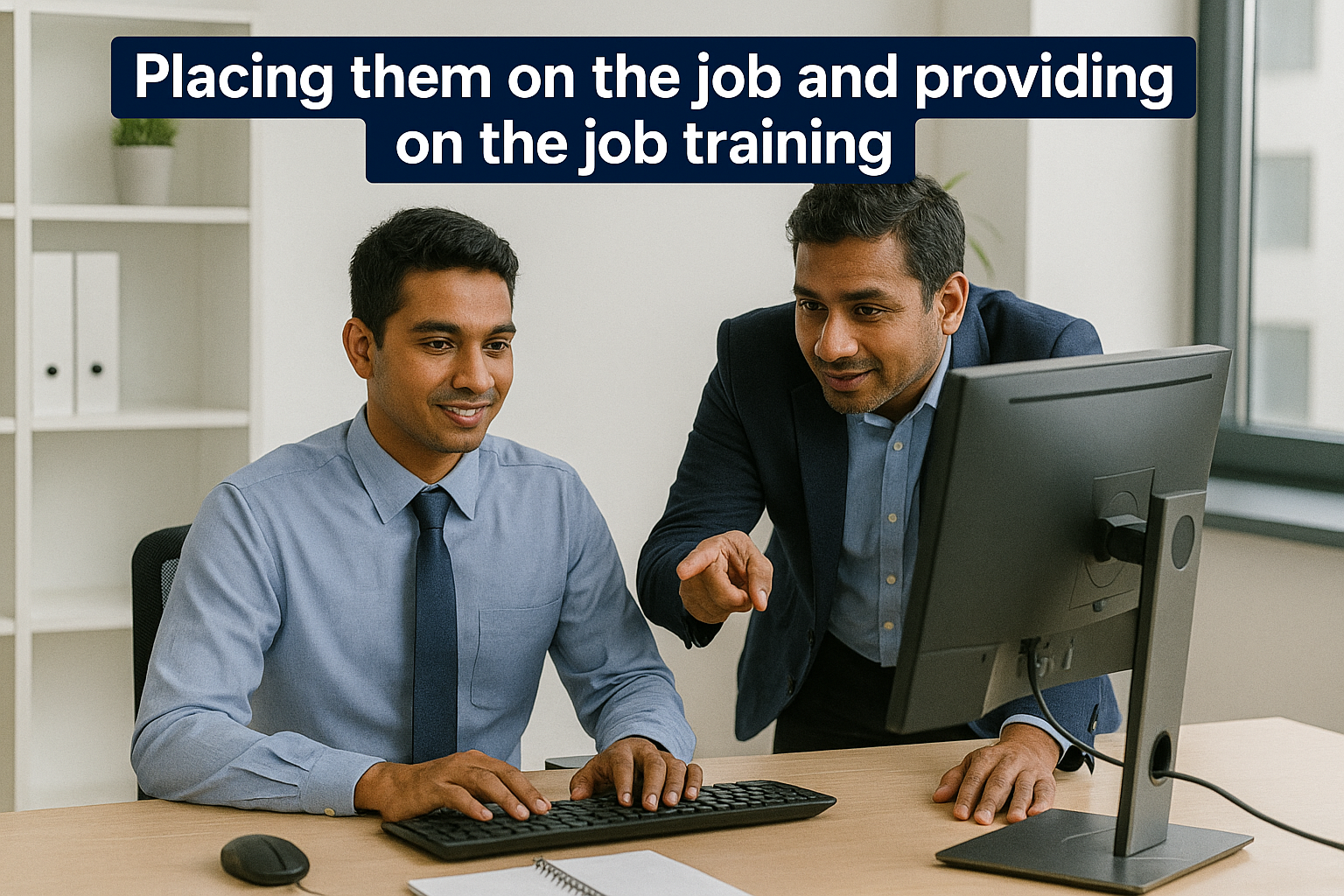 Placing them on the job and providing on the job training
